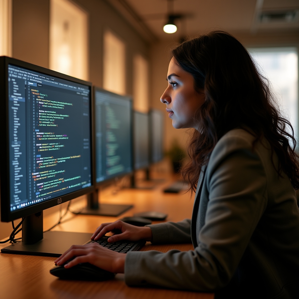 Developer performing a hands-on technical SEO lab exercise on a staging site environment